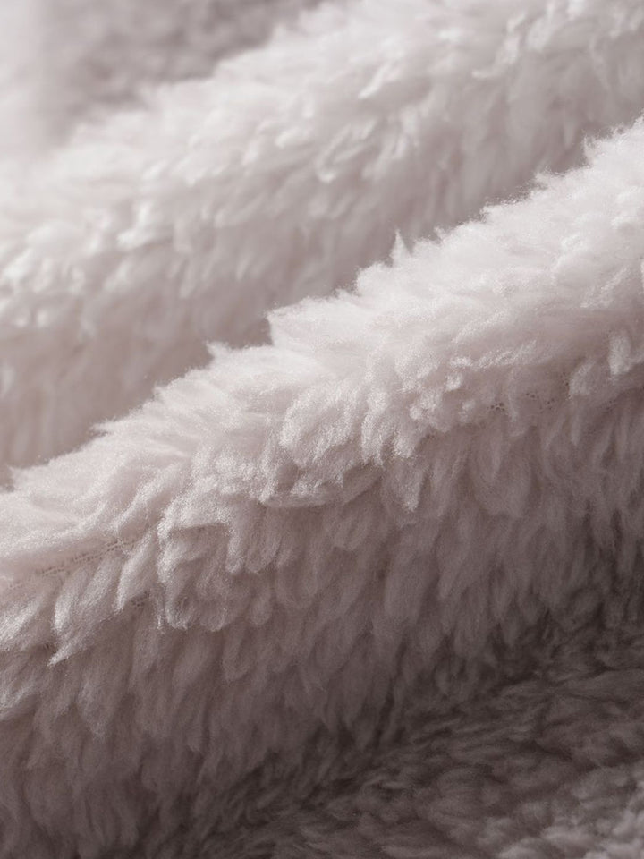 Men's Classic Plaid  Fluffy Faux Fur Single Pocket Button Lapel Jacket