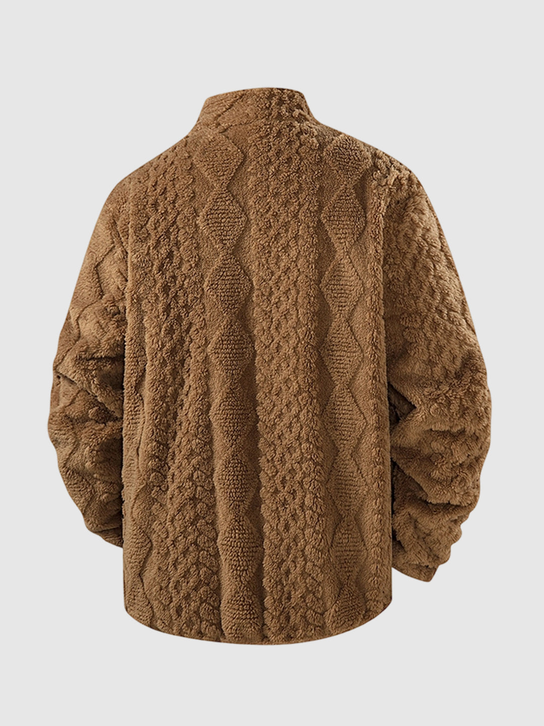 Men's solid color jacquard lambskin warm jacket