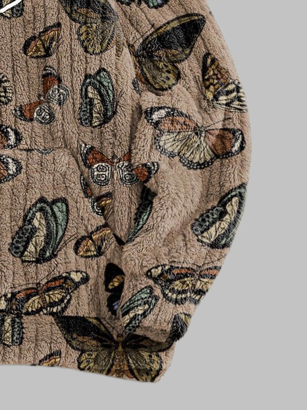 Men's butterfly print fleece hoodie