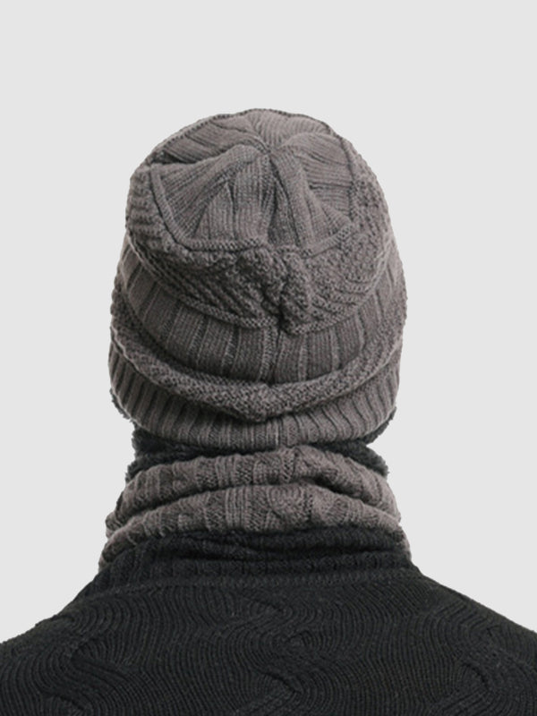 Men's Knitted  Matching Integrated Hat