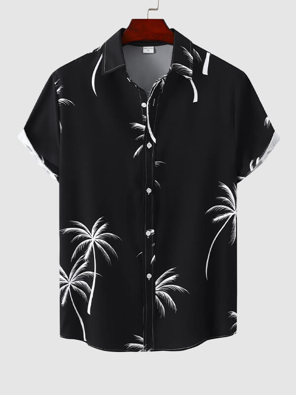 Men's Hawaiian Floral Print Resort Short Sleeve Shirt