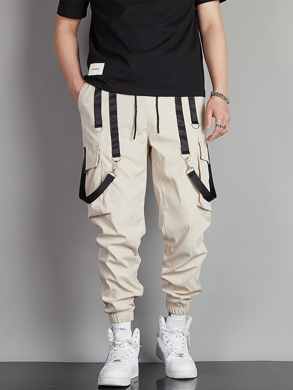 Men's Strap Design Multi-Pocket Cargo Pants