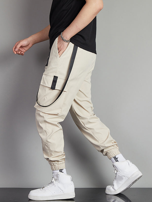 Men's Strap Design Multi-Pocket Cargo Pants