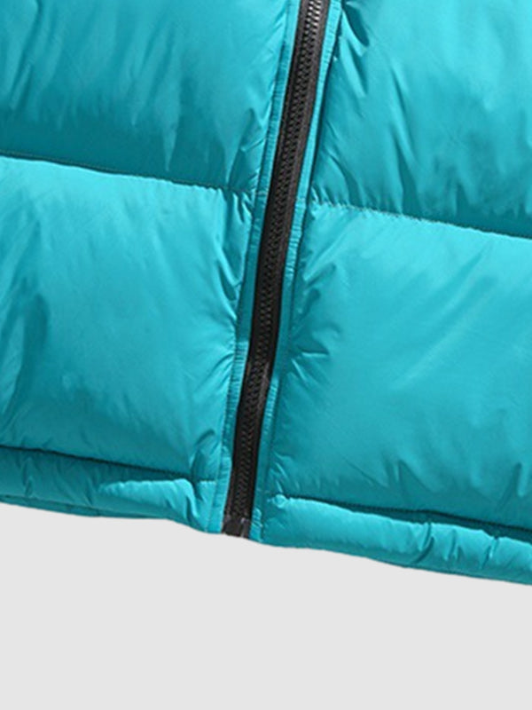 Men's Two-color stand collar zipper Ultralight Down Jacket