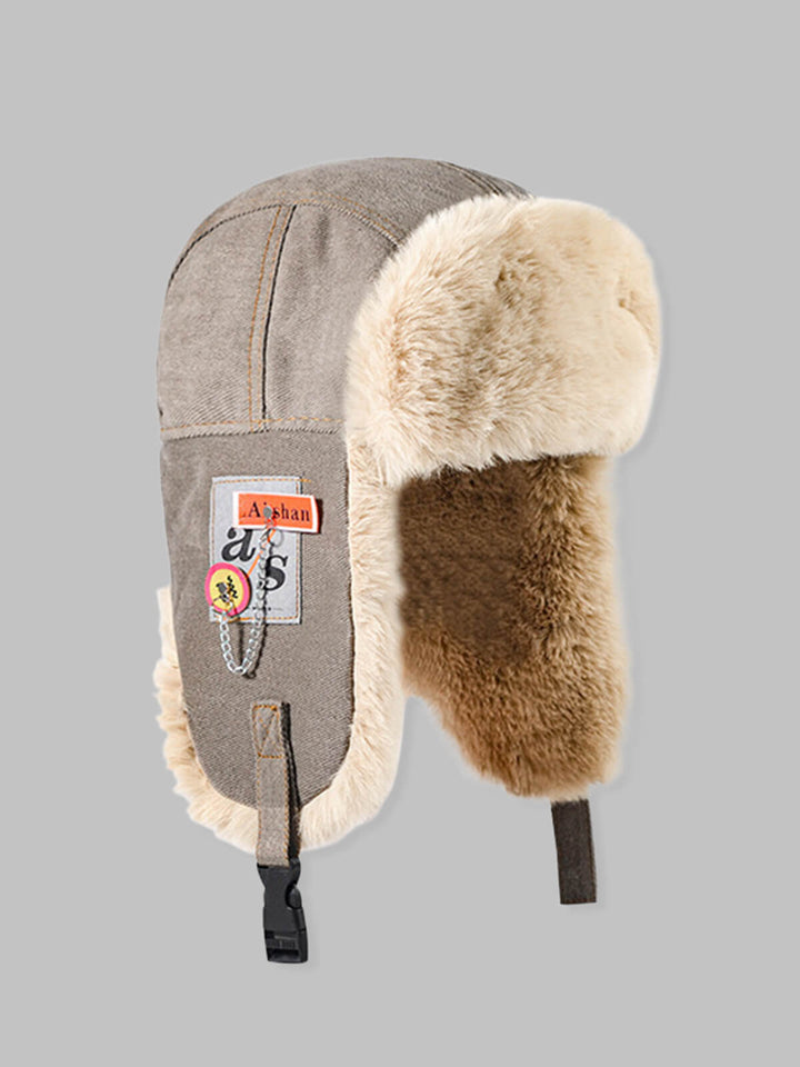 Men's Patchwork Windproof Warm Trooper Trapper Hat