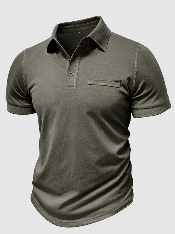 Men's business casual lapel short-sleeved polo