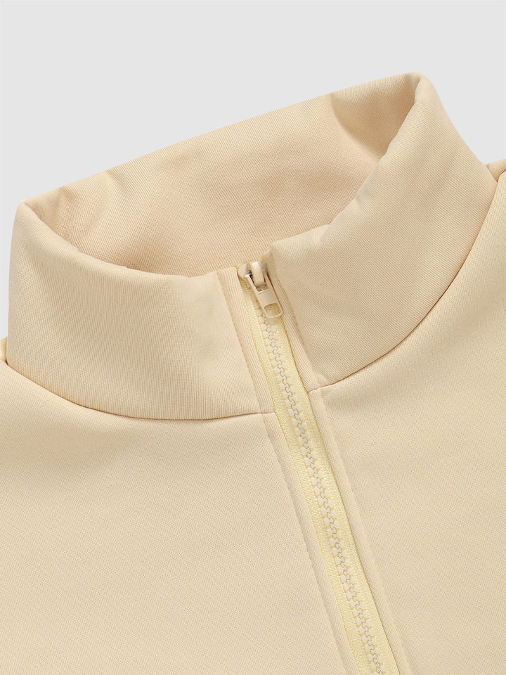 Men's Quarter-Zip Fleece Lined Stand Collar Sports Sweatshirt