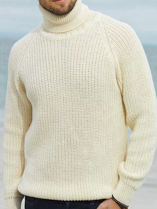 Men's loose long sleeve pullover turtleneck sweater