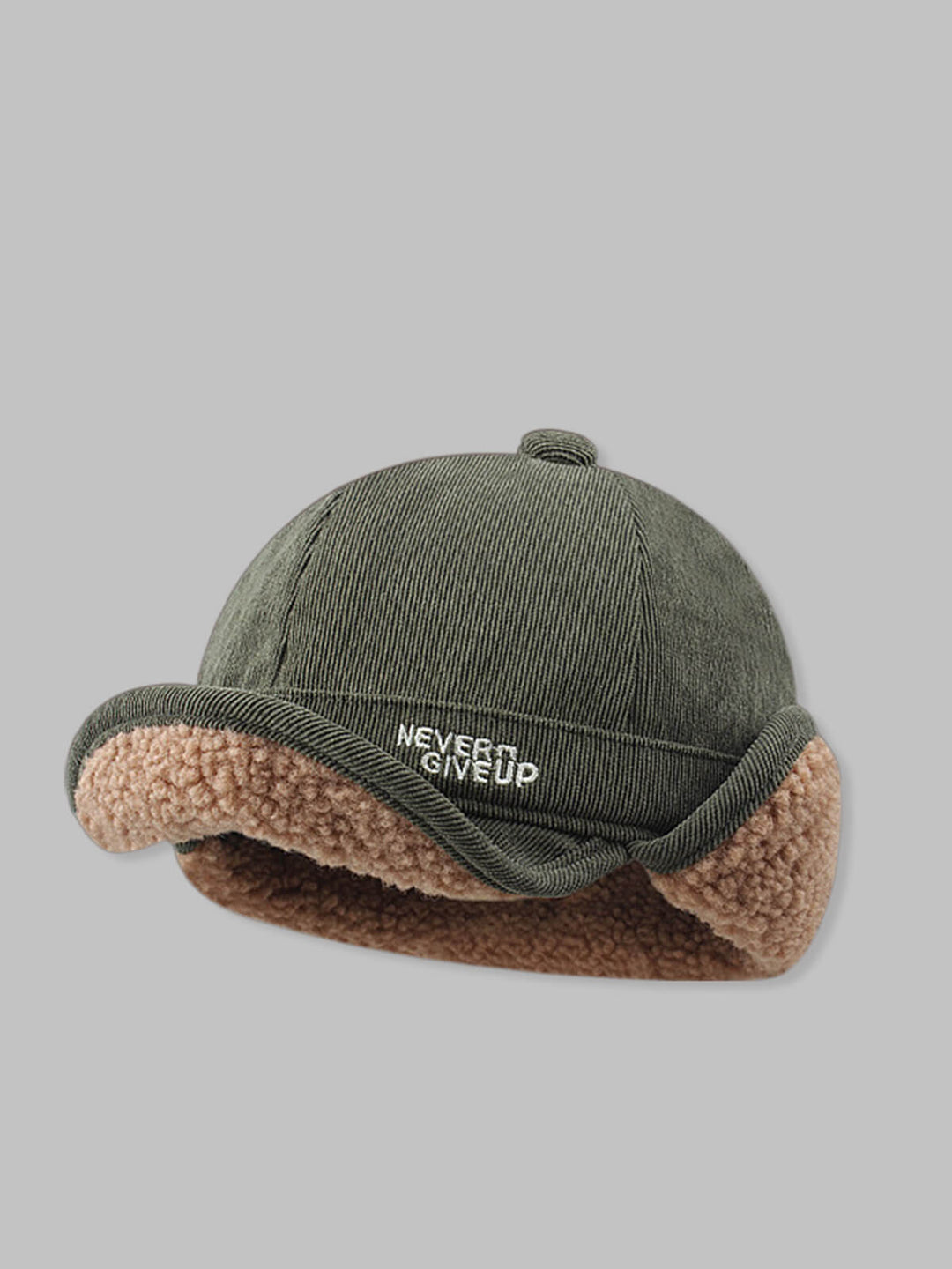 Men's Corduroy Sherpa Lining Warm Earflaps Hat