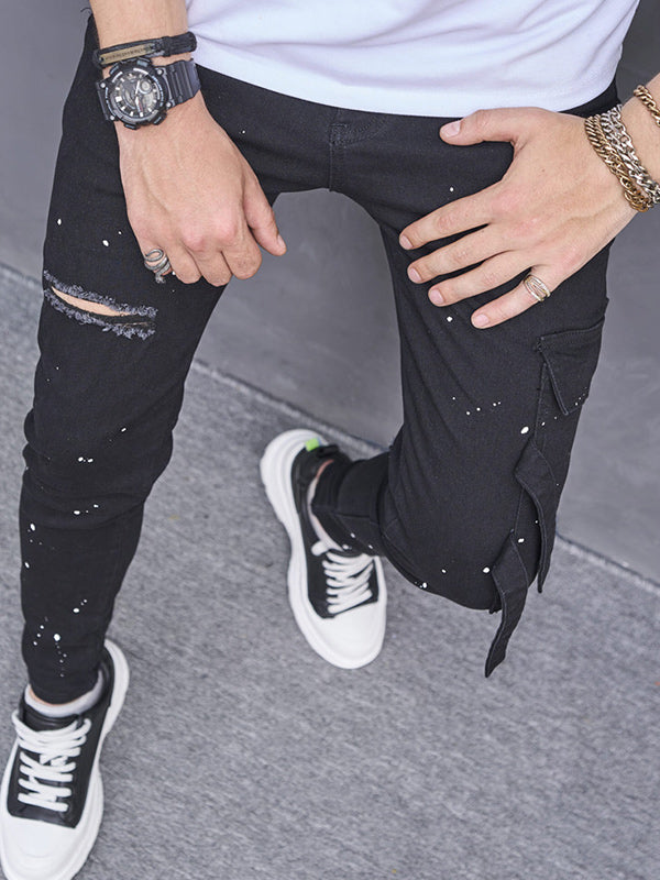 Destroyed Design Jeans black