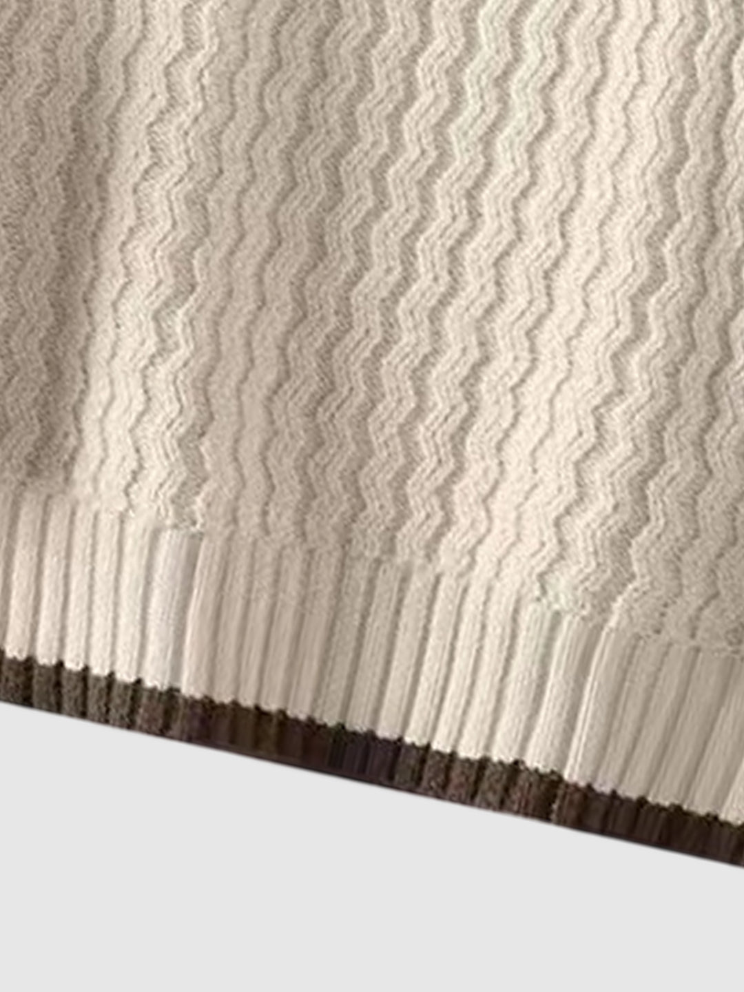 Men's Ribbed Round Neck Long Sleeve Versatile Fake Two-Piece Sweater