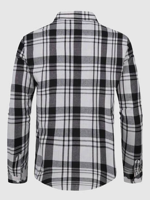 Men's Plaid Loose Fit Casual Long Sleeve Shirt