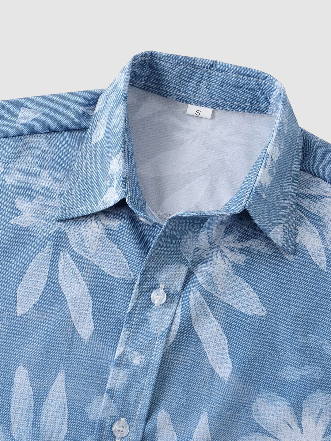 Men's Floral Print Buttoned Casual Short Sleeve Shirt