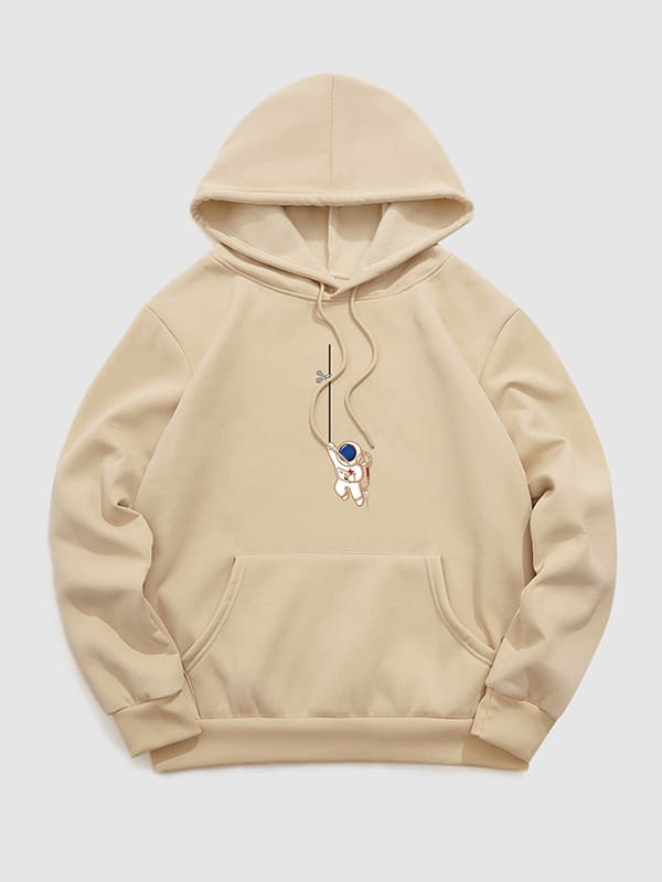 Men's Astronaut Print Hoodie khaki