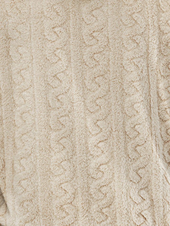 Men's Hooded Jacquard Teddy Fleece Sports Casual Sweatshirt