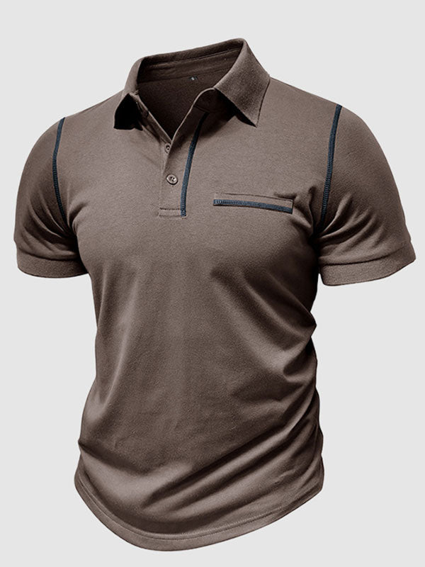 Men's business casual lapel short-sleeved polo