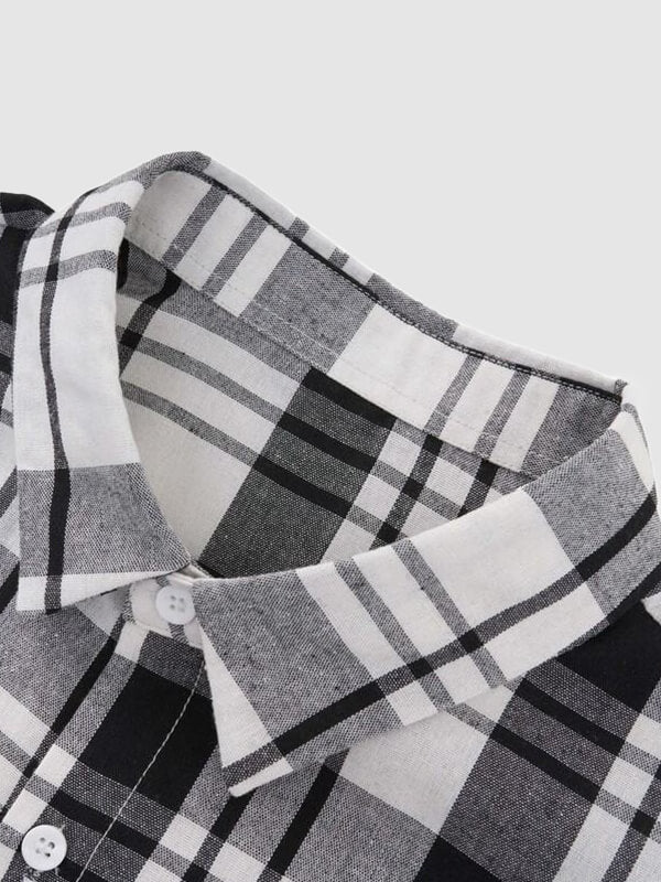 Men's Plaid Loose Fit Casual Long Sleeve Shirt