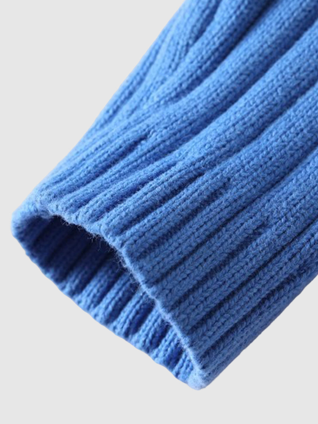 Men's Casual High Neck Pure Cotton Knit Sweater - Solid Color Fashion Pullover