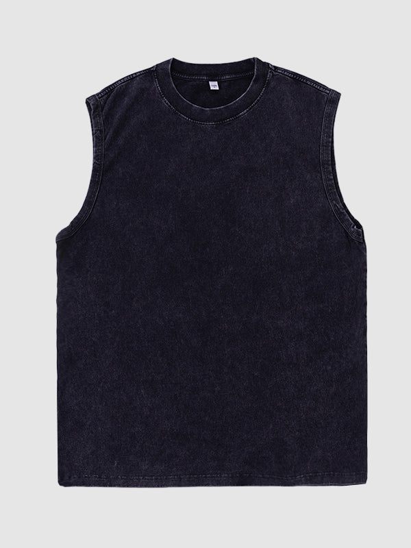 Men's 100% cotton vintage sleeveless T-shirt