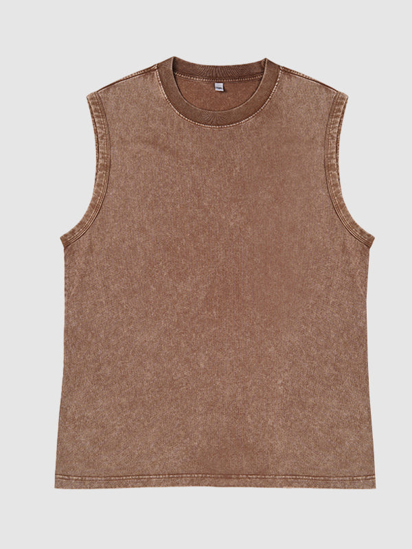 Men's 100% cotton vintage sleeveless T-shirt