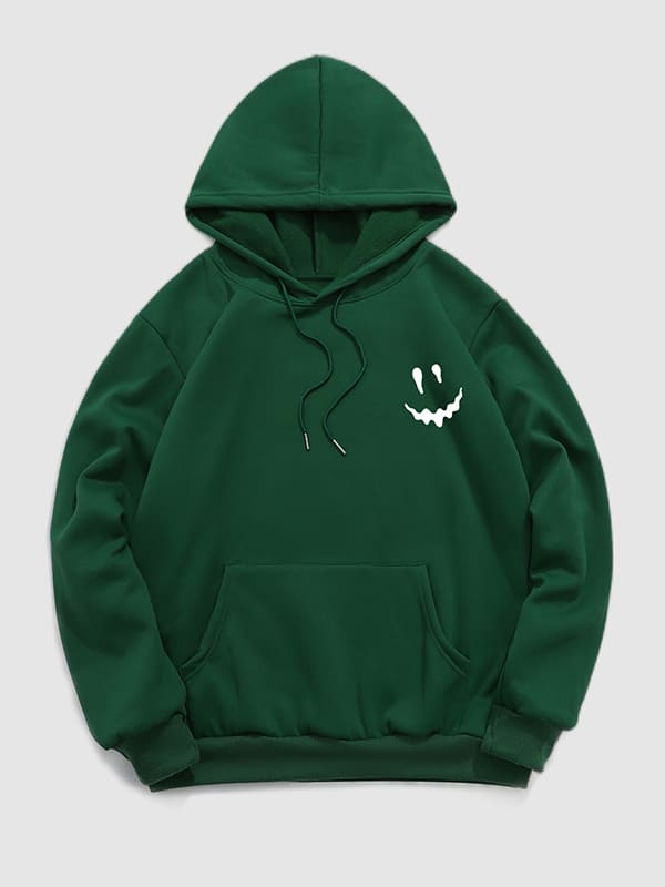 Men's Smiley Print Casual Hoodie