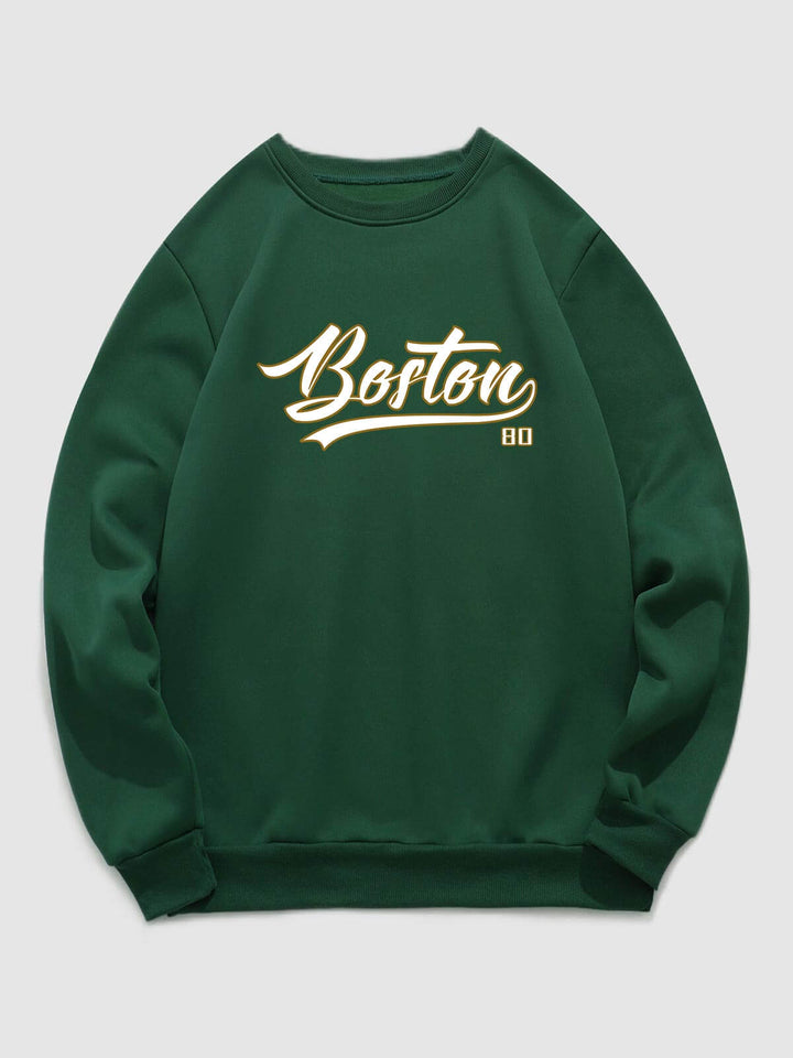 Men's casual letter "BOSTON" printed sweatshirt